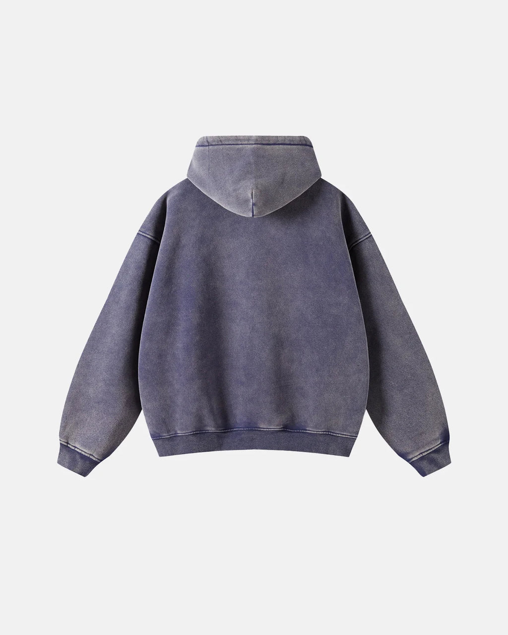 INFLATION Washed Distressed Fleece Zip Up Hoodies