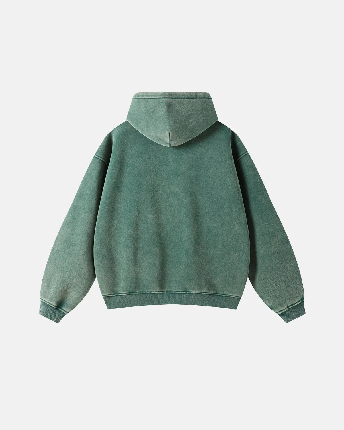 INFLATION Washed Distressed Fleece Zip Up Hoodies