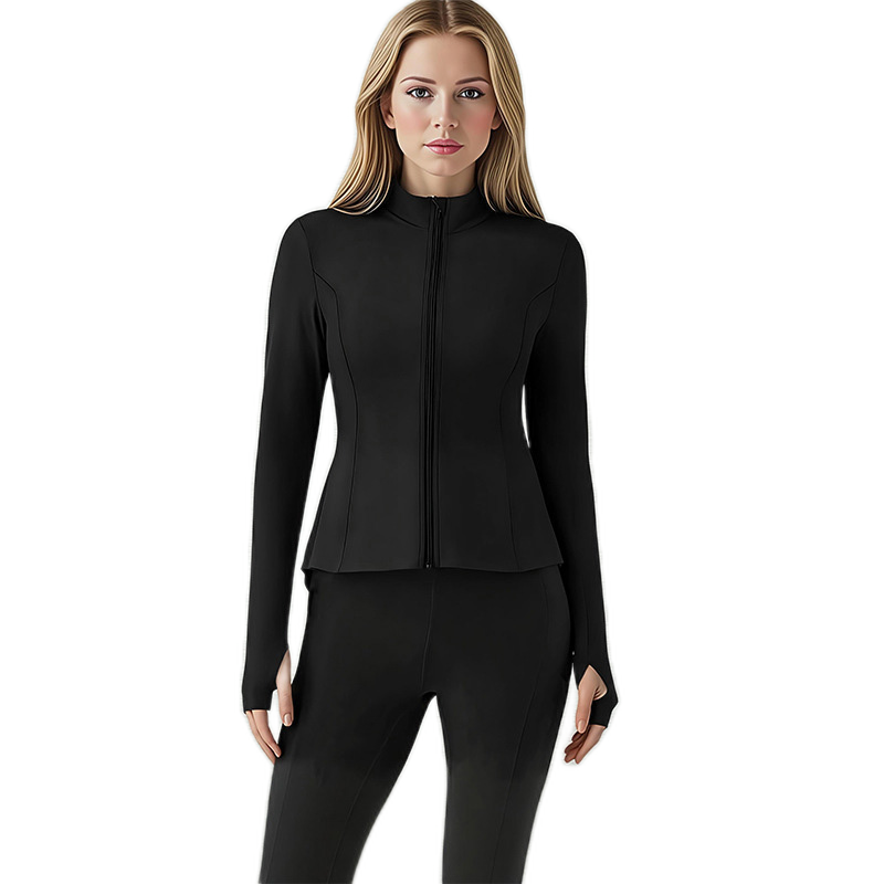 LOVILDS slim Fit Women’s Workout Zip Jacket: Lightweight Pleats + Thumb Holes – Perfect for Active Days!